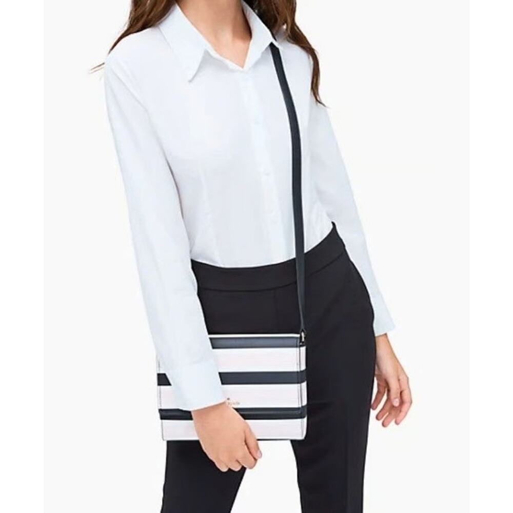 Kate Spade New York Cove Street Celebration Stripe Dody Crossbody in Pink EUC - Picture 14 of 14